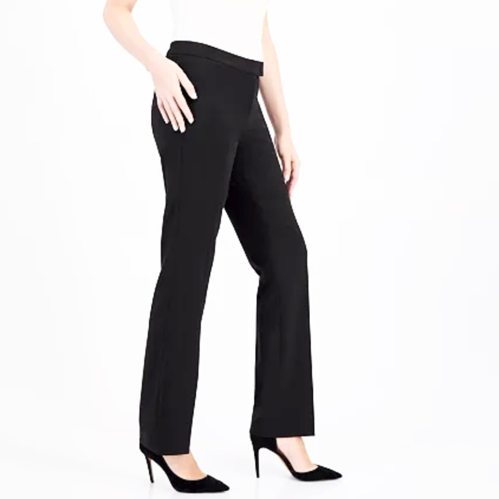 Anne Klein Straight Leg Stretch‎ Dress Pants Sz 6 Black